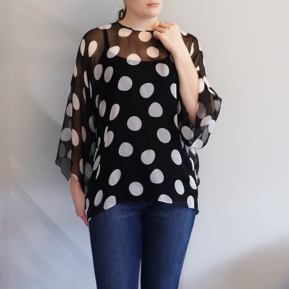 Dolce & Gabbana Black and White Polka Dot Blouse